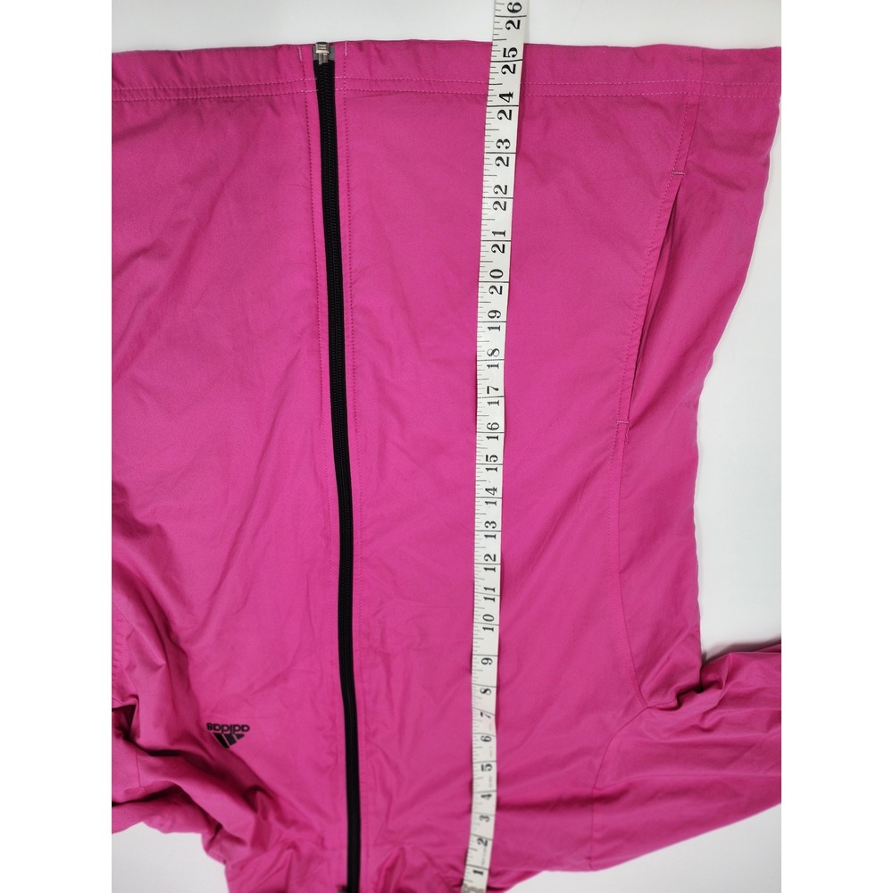 Adidas Womens Pink Full Zip Windbreaker Jacket Mesh Lined Lightweight Large - Picture 13 of 13